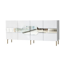 Hanah Home Consola Milan Blanca y Dorada